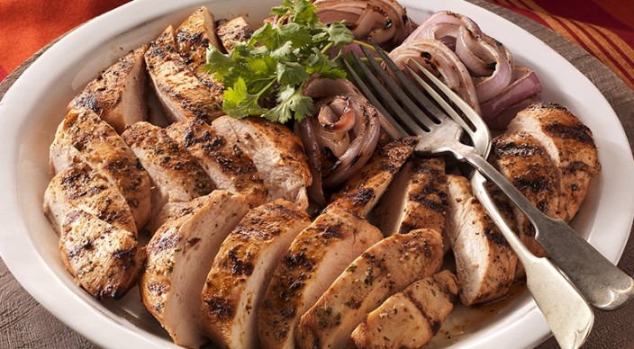 Citrus-Marinated Chicken Breasts with Grilled Red Onions | Weber.com